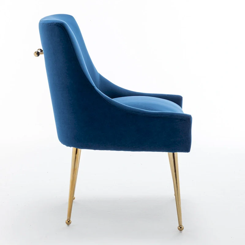 SEYNAR Velvet Upholstered Dining Chair Set of 2, Modern Glam Armless Side Chair