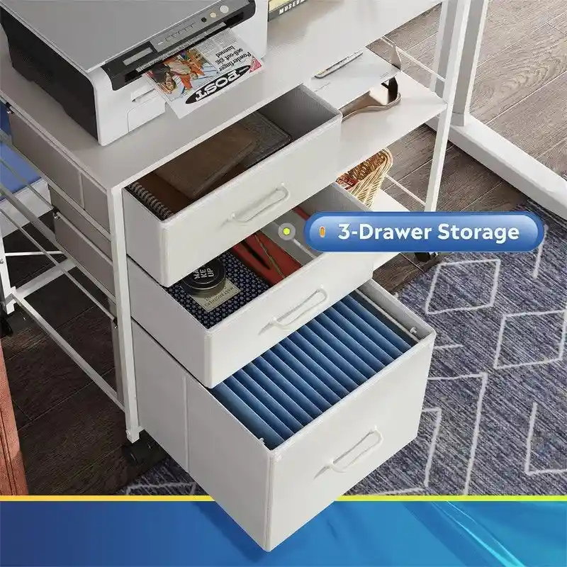3 Drawer Mobile File Cabinet - 15.75 D x 29.53 W x 26.77 H