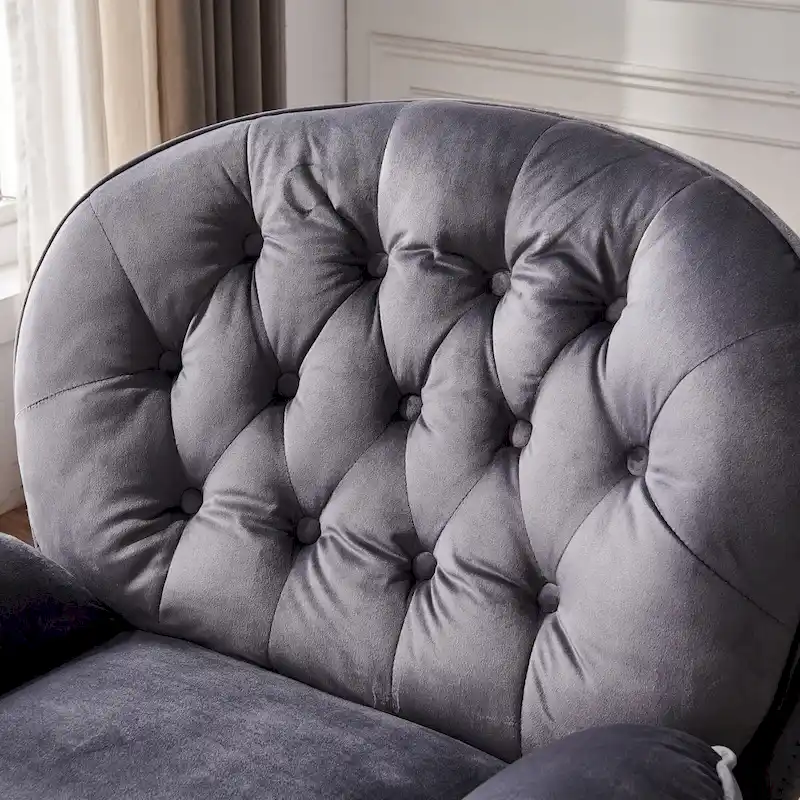 Swivel Leisure chair lounge chair velvet with ottoman