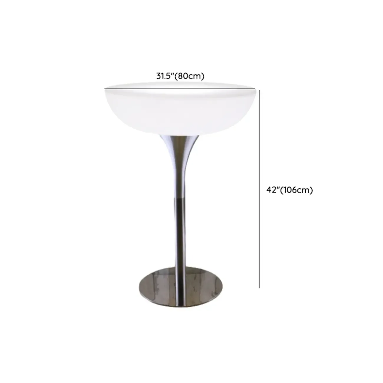 Modern Lighting White Acrylic Silver Metal Bar Tables