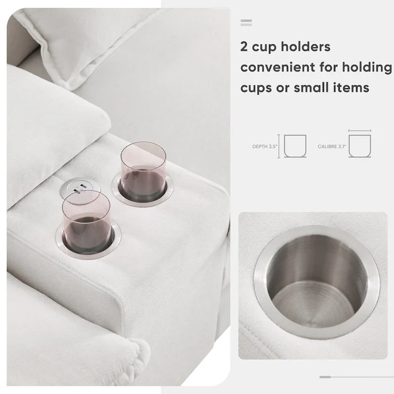 Modern U-shaped Cloud Sectional Couch, Convertible Sleeper Couch