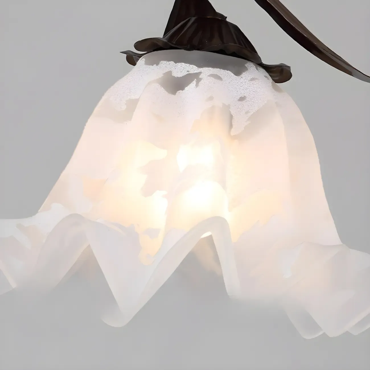 Modern White Glass Flower LED Bedside Pendant Lamp