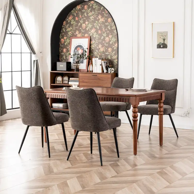 Modern Upholstered Fabric Kitchen & Dining Room Chairs Set of 2