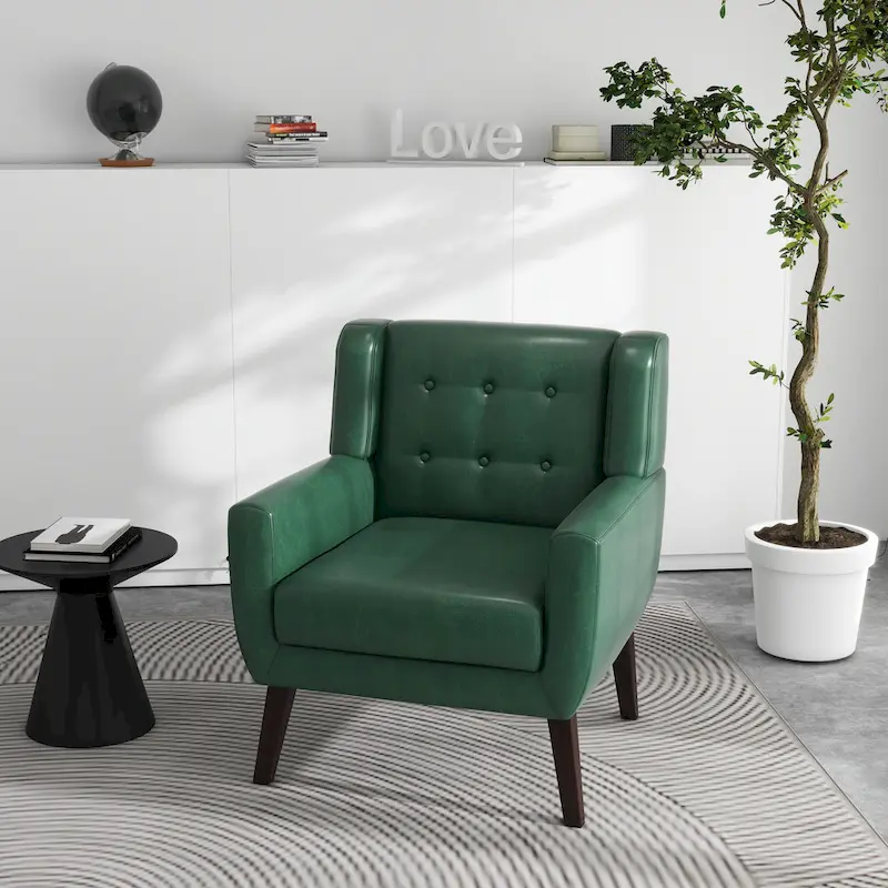 PU Leather Accent Chair Living Room Upholstered Armchair