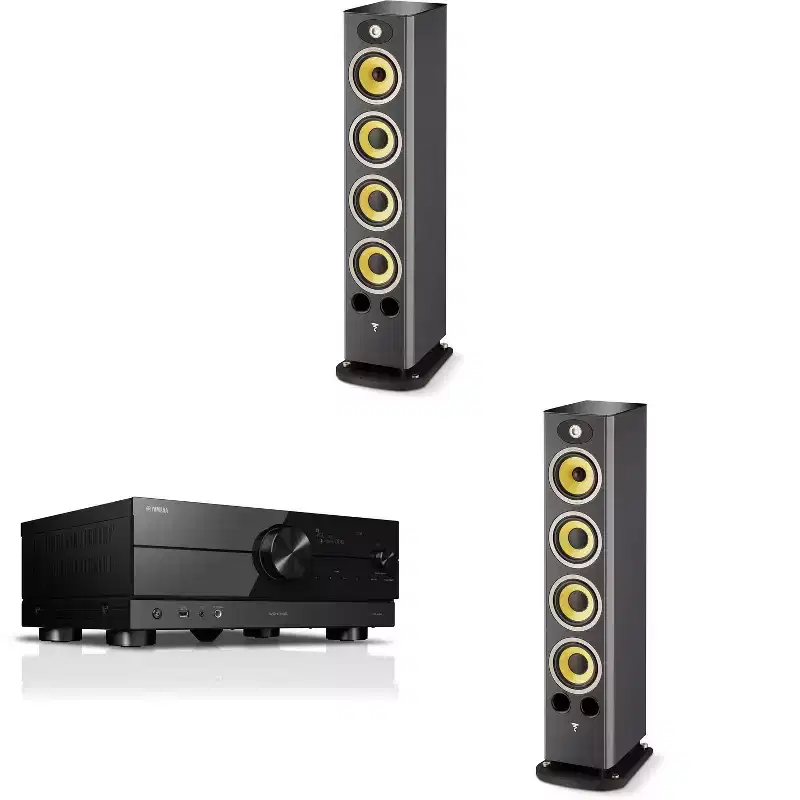 Focal Aria K2 936 Ash Grey (Limited Edition) 3-Way Floorstanding Audiophile Tower Speaker - PAIR, with RX-A2A AVENTAGE 7.2-Channel AV Receiver with...