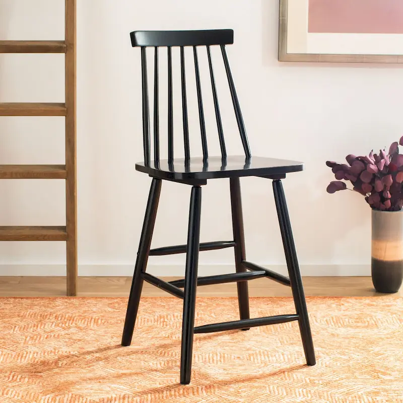 SAFAVIEH Zillah 24-inch Spindle Farmhouse Counter Stool (Set of 2) - 17.7 x 20.5 x 39.1 - 18Wx21Dx39H