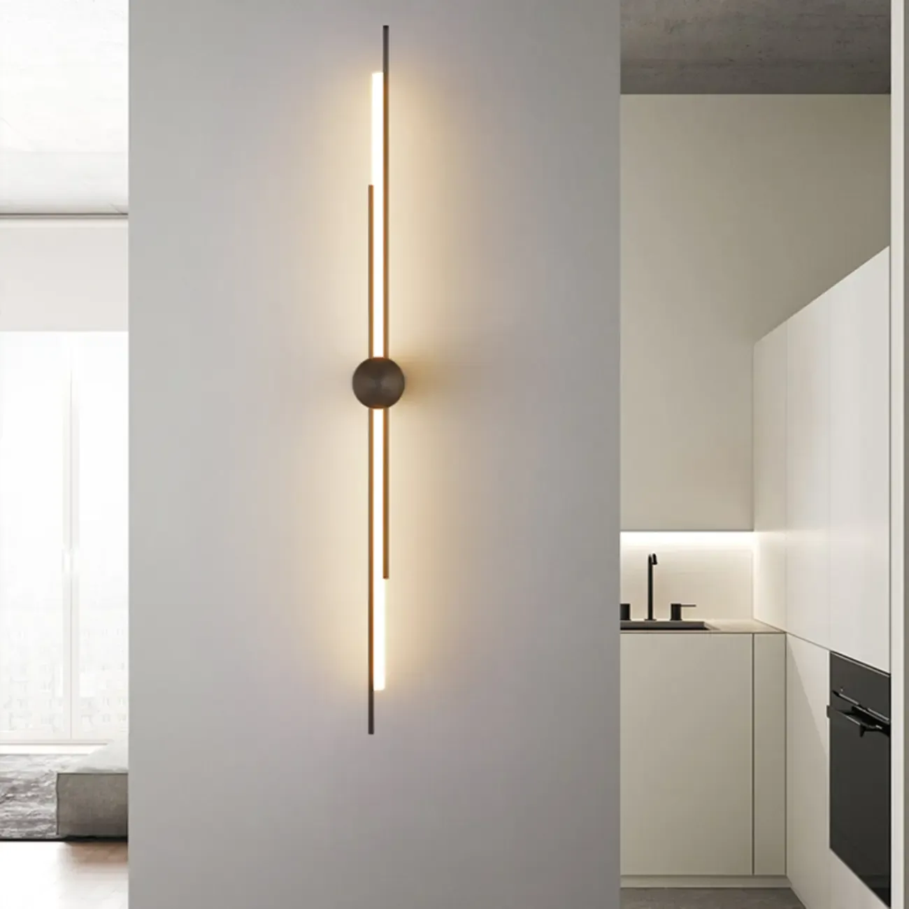 Minimalist Slim Linear Metal Up Down LED Wall Sconce