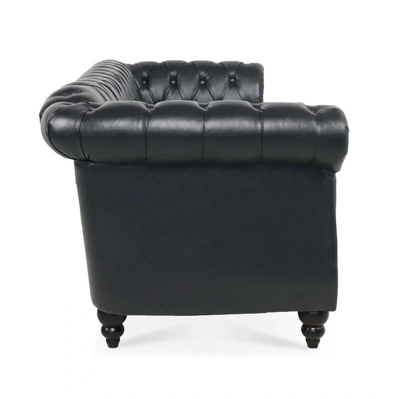 GEITIN 84.65 PU Rolled Arm Chesterfield 3 Seater Sofa