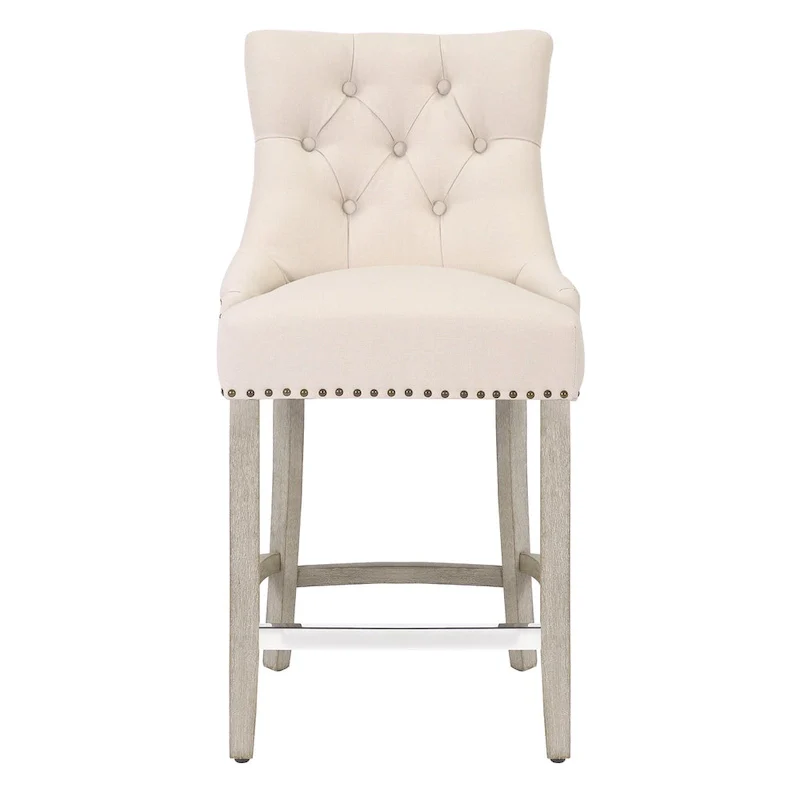 Upholstered Button Tufted Counter Bar Stool