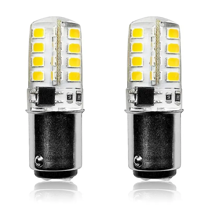 Luxrite BA15D LED Bulb, 3W 120V, 40W Equivalent, Double Contact Bayonet Light Bulb, Warm White, 200 Lumens (2-Pack)