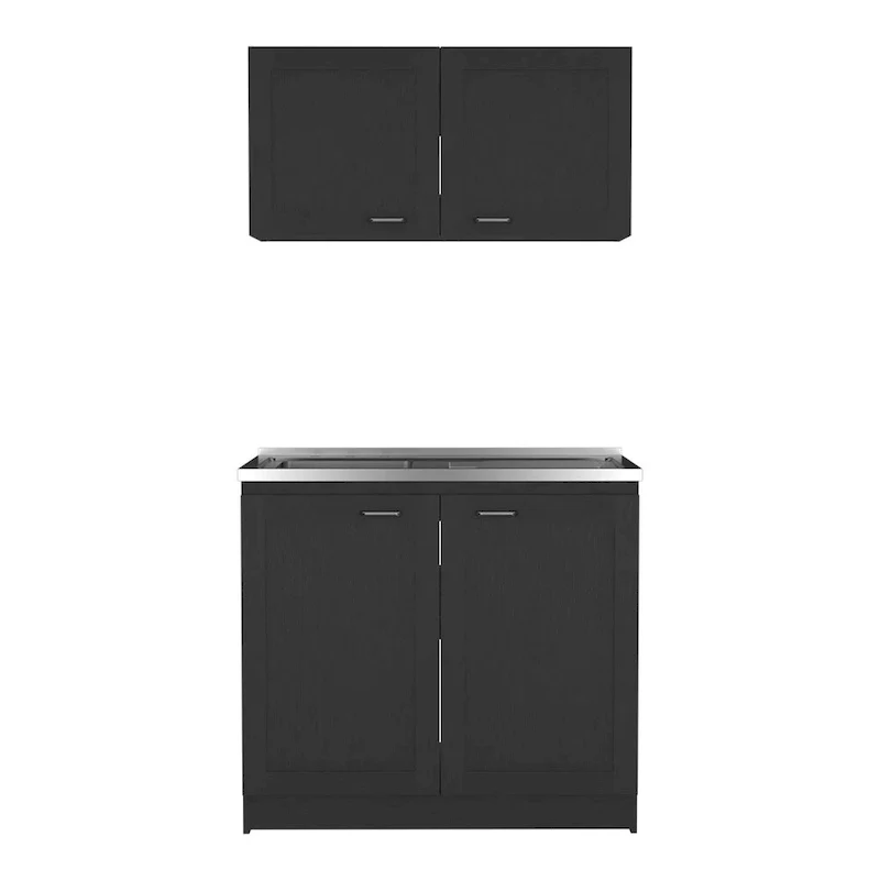 Cabinet Set, Garage, Black,30,8 H X 39,3 W X 20,4D