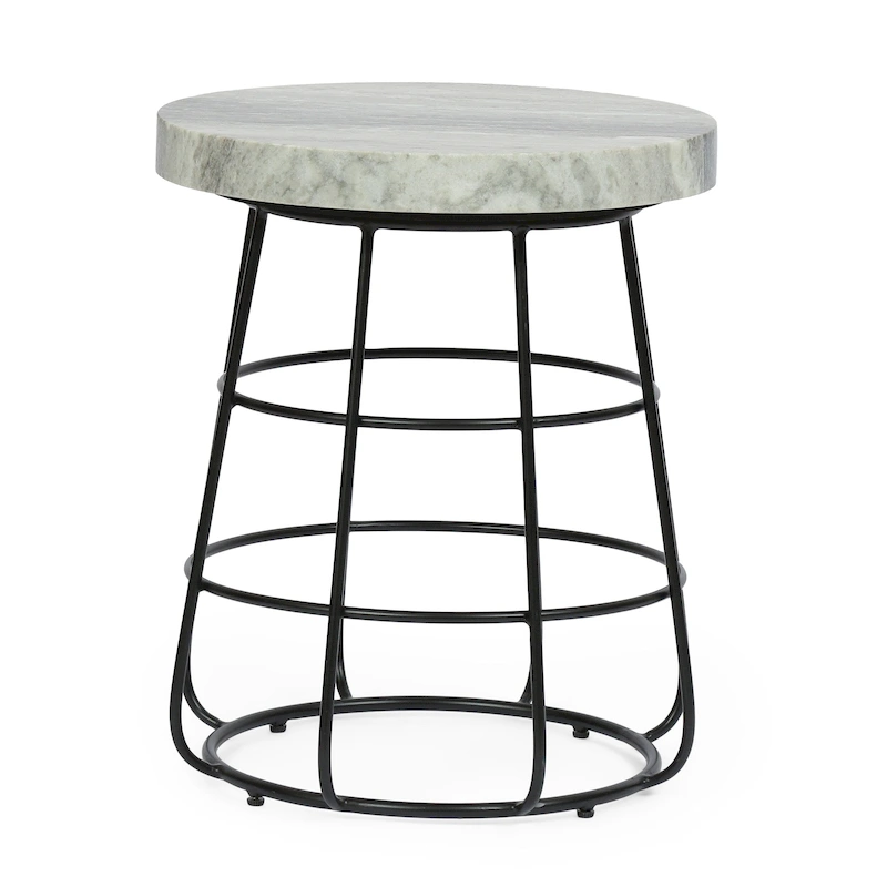 Woodbine Modern Handcrafted Marble Side Table by Christopher Knight Home - 18.00 L x 18.00 W x 22.00 H