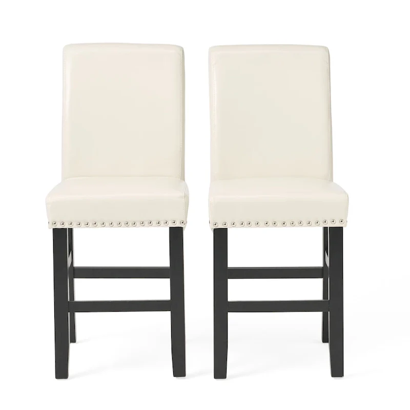 Lisette 41-inch Leather Counter Stool (Set of 2) by Christopher Knight Home