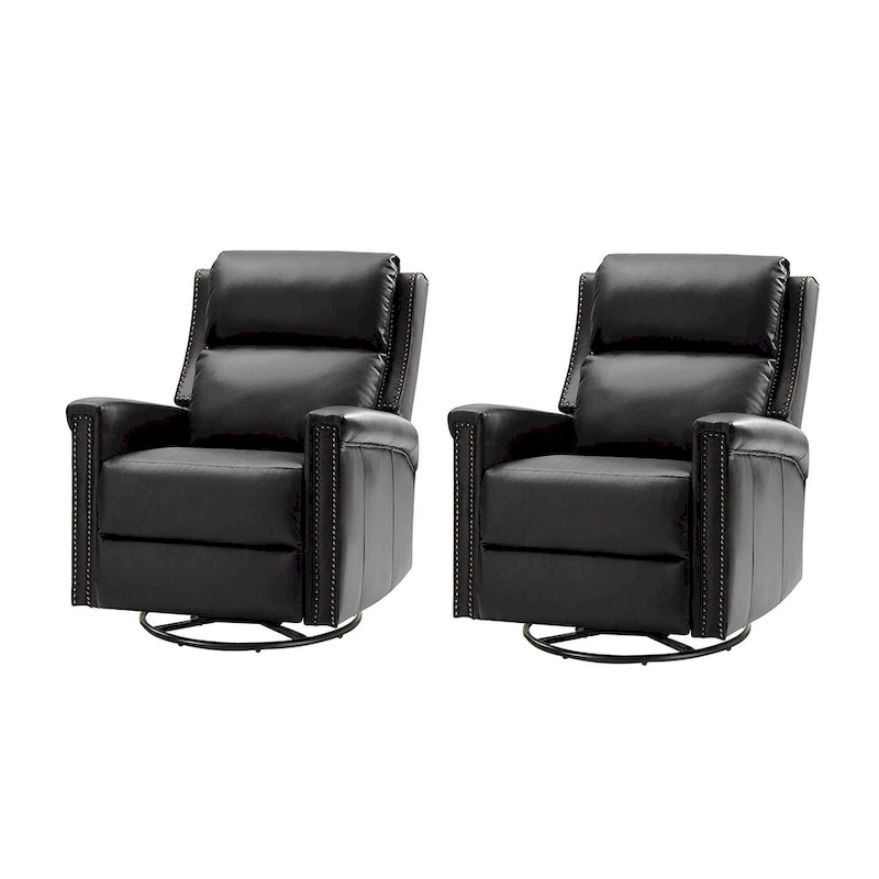 Tobias Traditional Swivel And Rocker Power Recliner Set of 2 by HULALA HOME