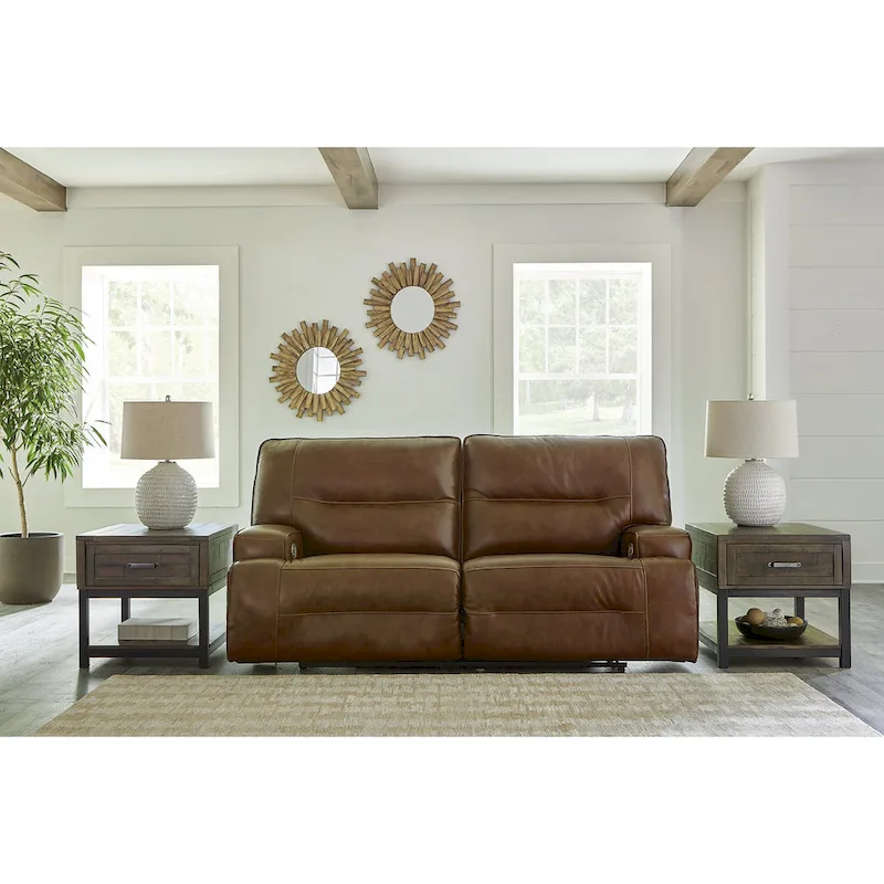Signature Design  Francesca Auburn 2 Seat Power Reclining Sofa with Adjustable Headrest - 84 W x 41 D x 42 H