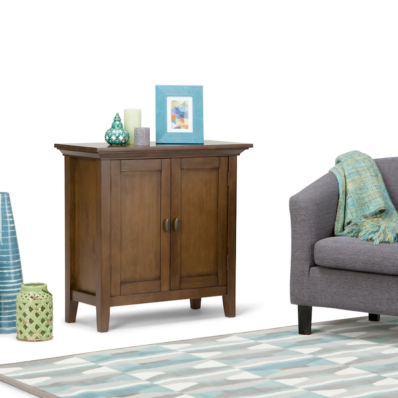Mansfield SOLID WOOD 32 inch Wide Transitional Low Storage Cabinet - 32w x 14d x 31h