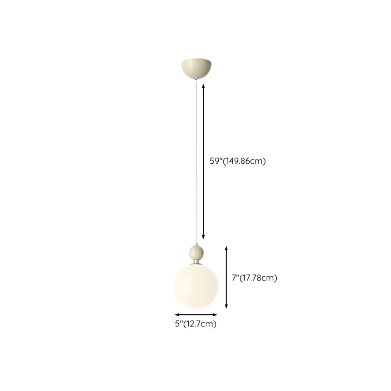 Elegant Milky Glass Globe LED Pendant Light with Bead Detail