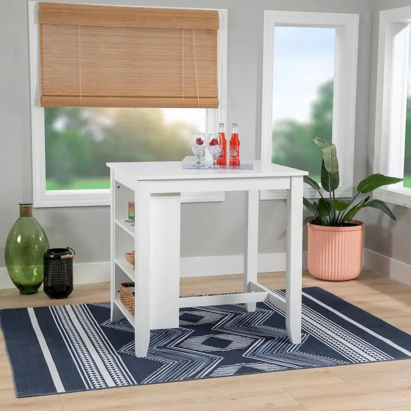 White Counter Height Space Saving Table