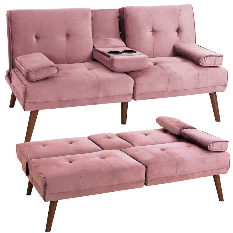 Futzca 60  Small Loveseat, 3 in 1 Cute Convertible Sofa Bed