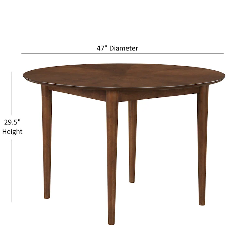 Walnut 47-inch Round Leg Dining Table