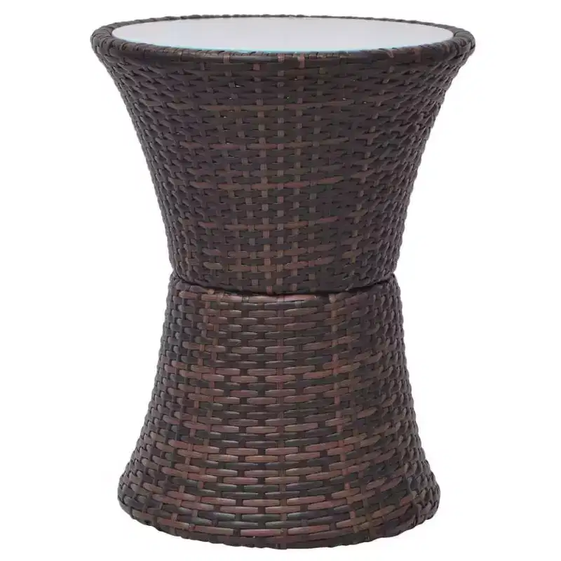 vidaXL Patio Bistro Set Patio Round Table Set Conversation Set Rattan