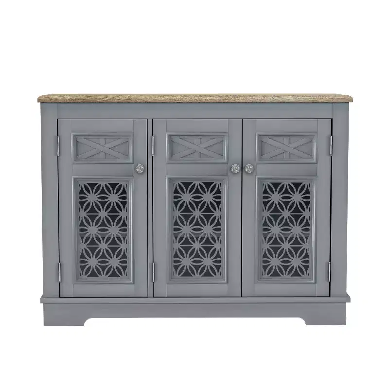 Festivo 45" Vintage Storage Accent Buffet Sideboard Cabinet Gray