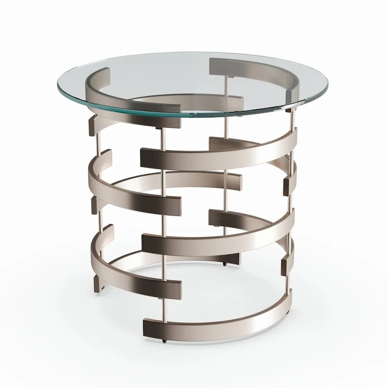 SEI Furniture Grant Champagne Metal Side Table