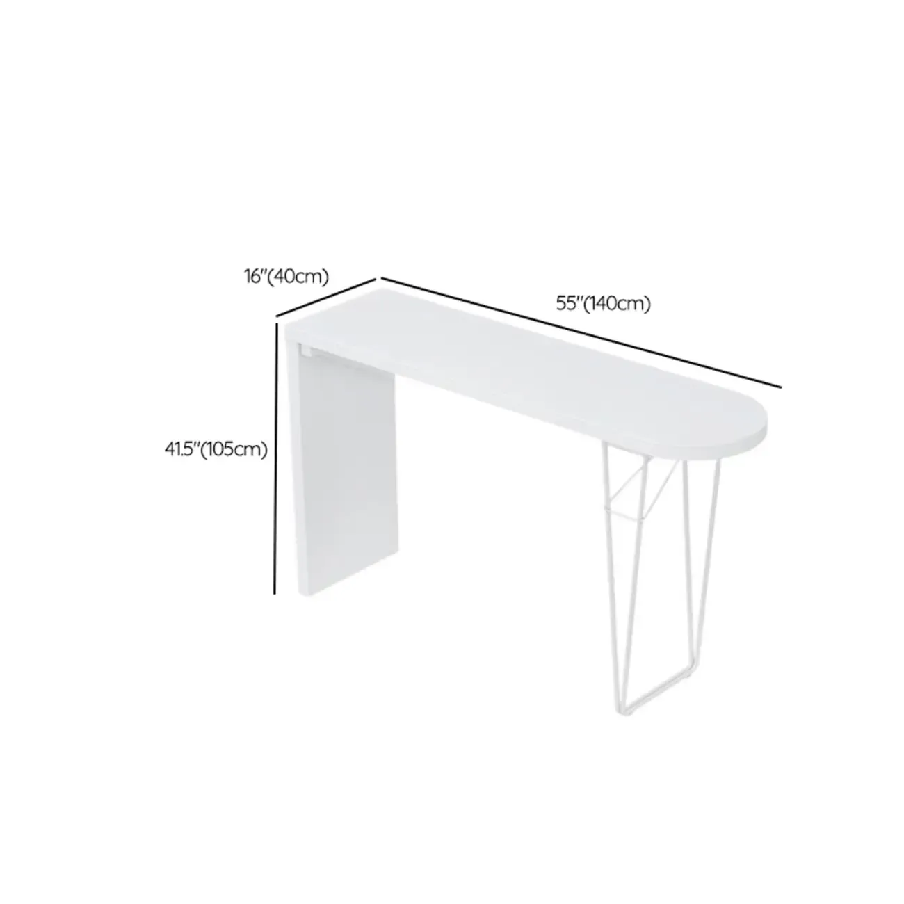 Stylish Pure White Wooden Metal Double Pedestal Bar Tables