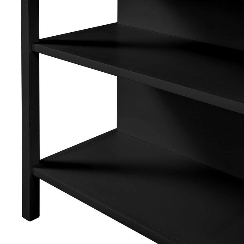 Solid Wood Rustic 45-Inch Fixed Kitchen Island, Rubberwood Butcher Block Dining & Prep Table With Two Open Shelves .