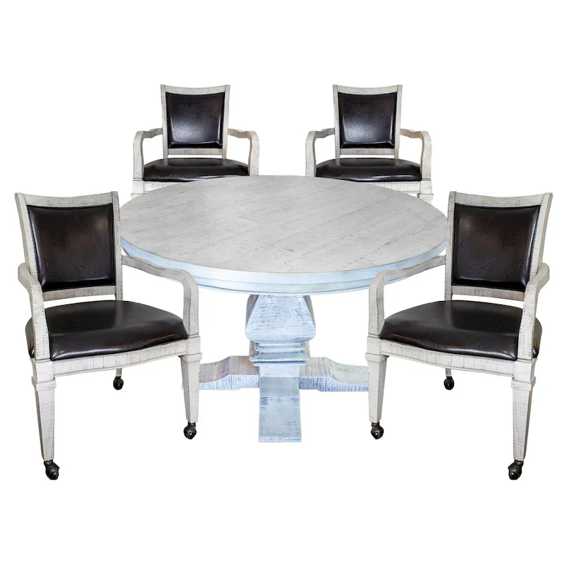 Hathaway Montecito Dining and Poker Table Set - Driftwood