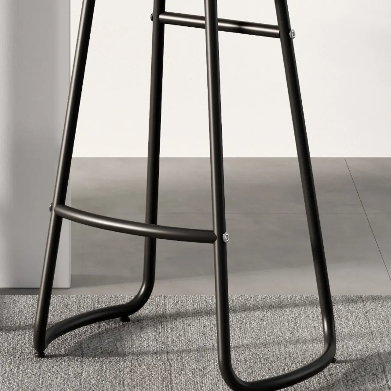 Brown Saddle Backless Counter Bar Stools with Footrest