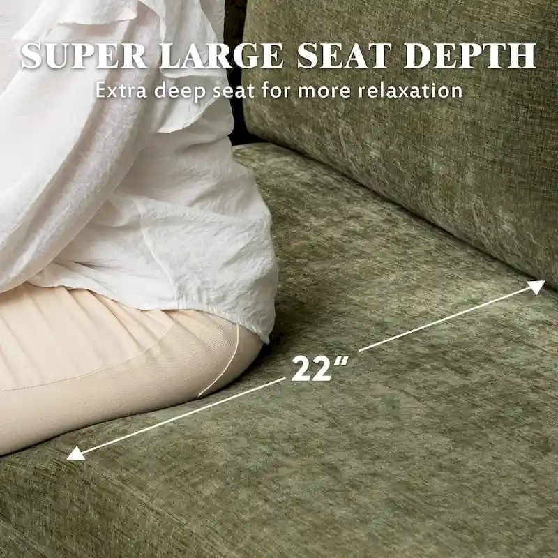 U-Shaped 6-Seat Sectional Sofa, Reversible Sleeper in Modern Chenille Design, with Chaise Lounge and Ottoman