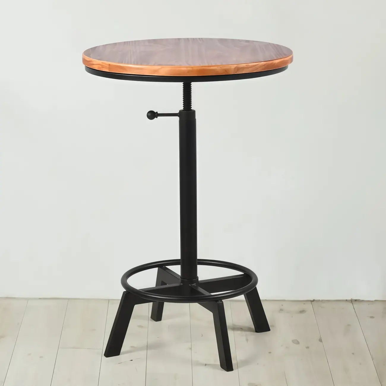 Retro Industrial Circular Adjustable Bar Table