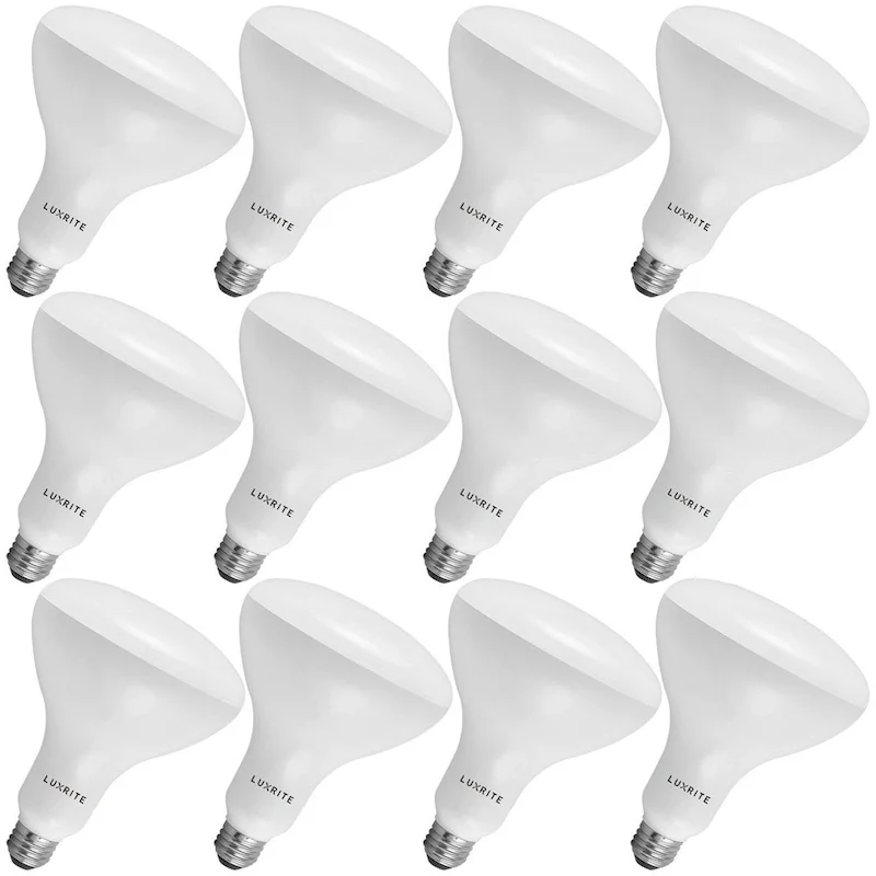 Luxrite BR40 LED Light Bulbs,14W= 85W Dimmable, 1100 Lumen, LED Flood Light Bulb, 14W, E26 Medium Base (12 Pack)