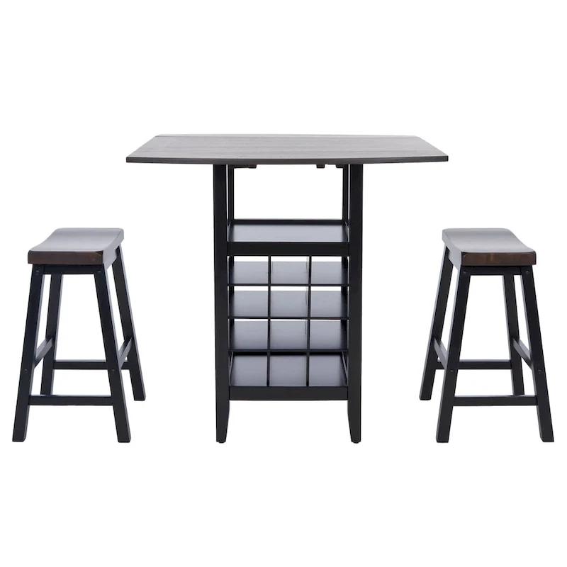 SAFAVIEH Mascha 3-Piece Set Drop Leaf Pub Table - 36  W x 36  L x 36  H - 36Wx36Dx36H
