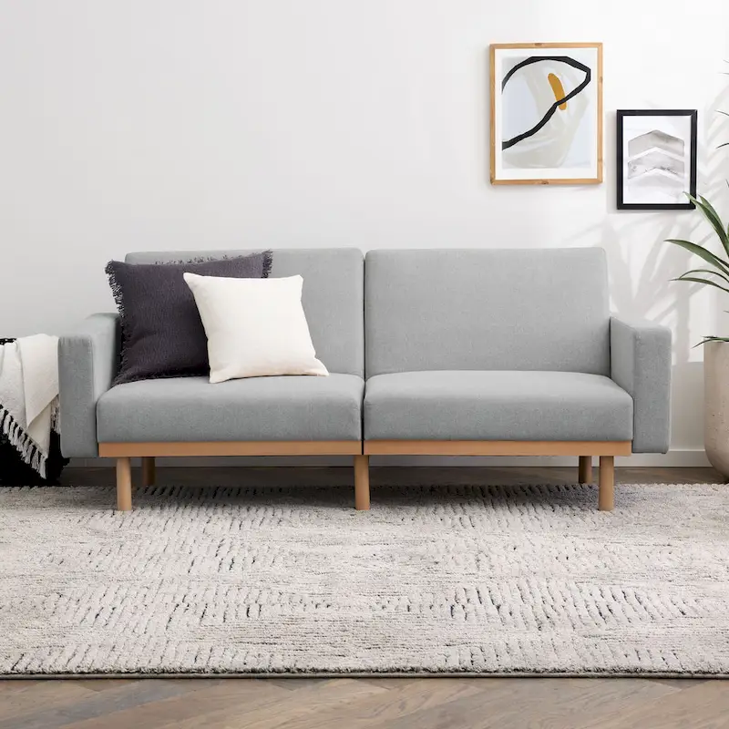 Brookside Harlow Futon with Wood Base