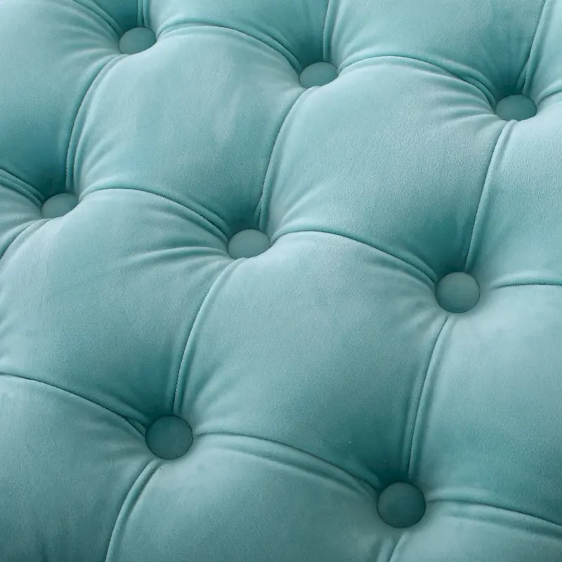 Jaymee Modern Glam Button Tufted Velvet Ottoman