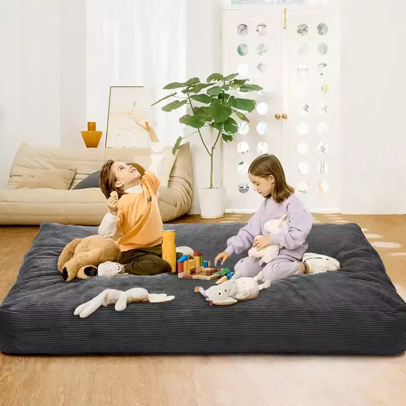 2 In 1 Bean Bag Chairs, Large Bean Bag Chairs, Convertible Floor Cushions for Adults, Giant Bean Bag Bed