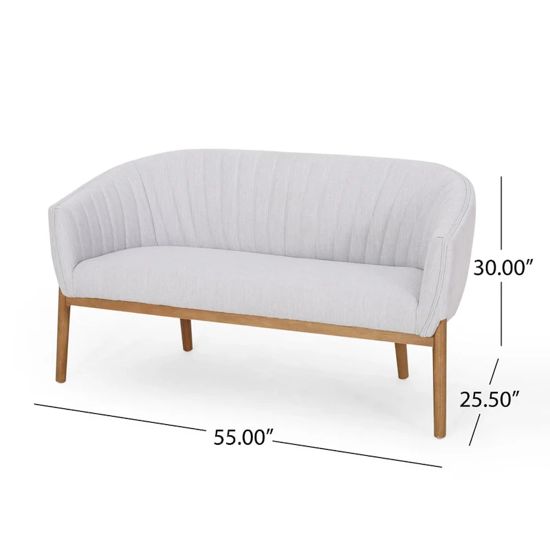 Galena Mid-century Modern Glam Loveseat by Christopher Knight Home