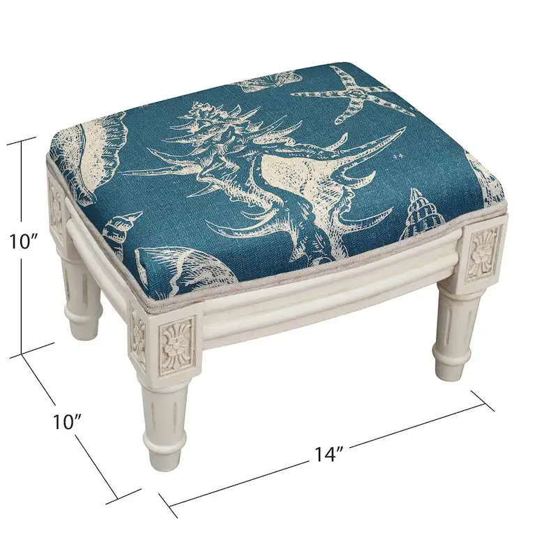 Blue Seashell Footstool, Single-Seat, Small