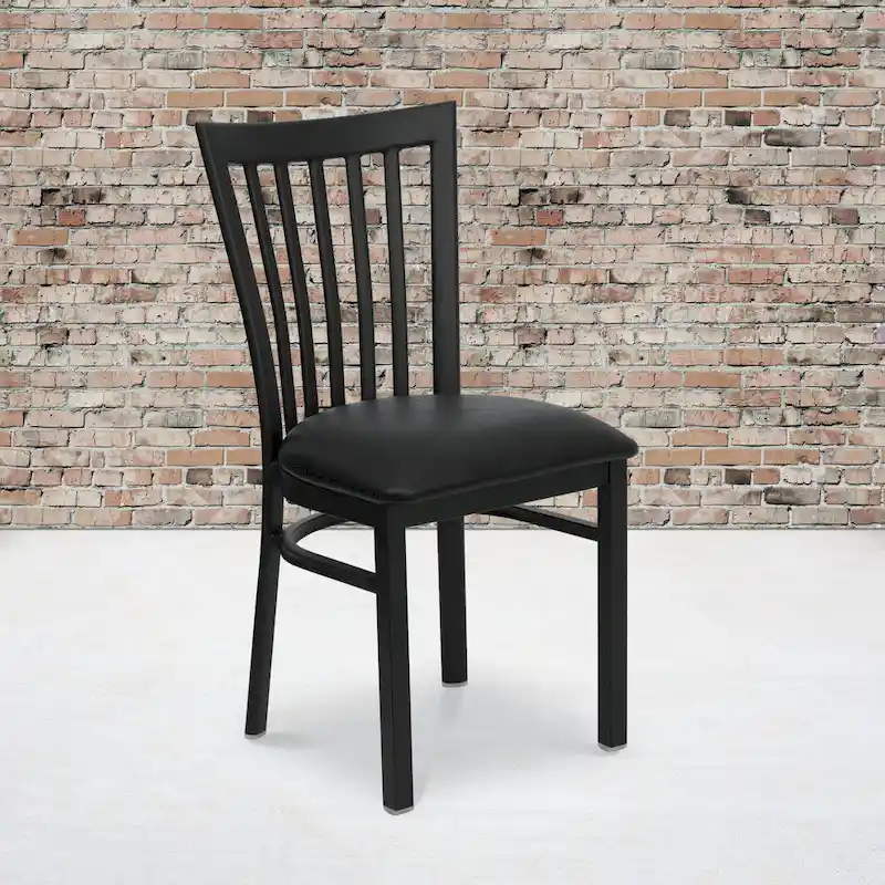 School House Back Metal Restaurant Chair - 17.25