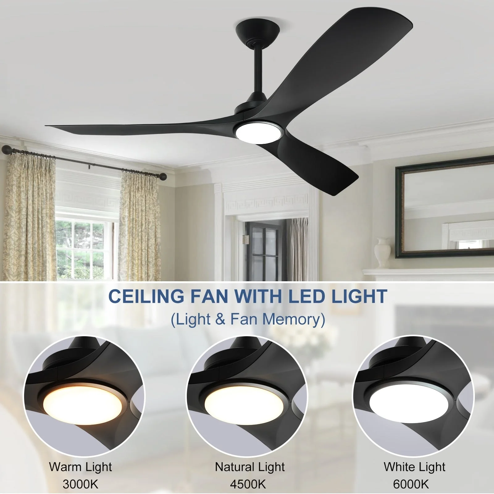 Remote Ceiling Fan with Lights Flush Mount