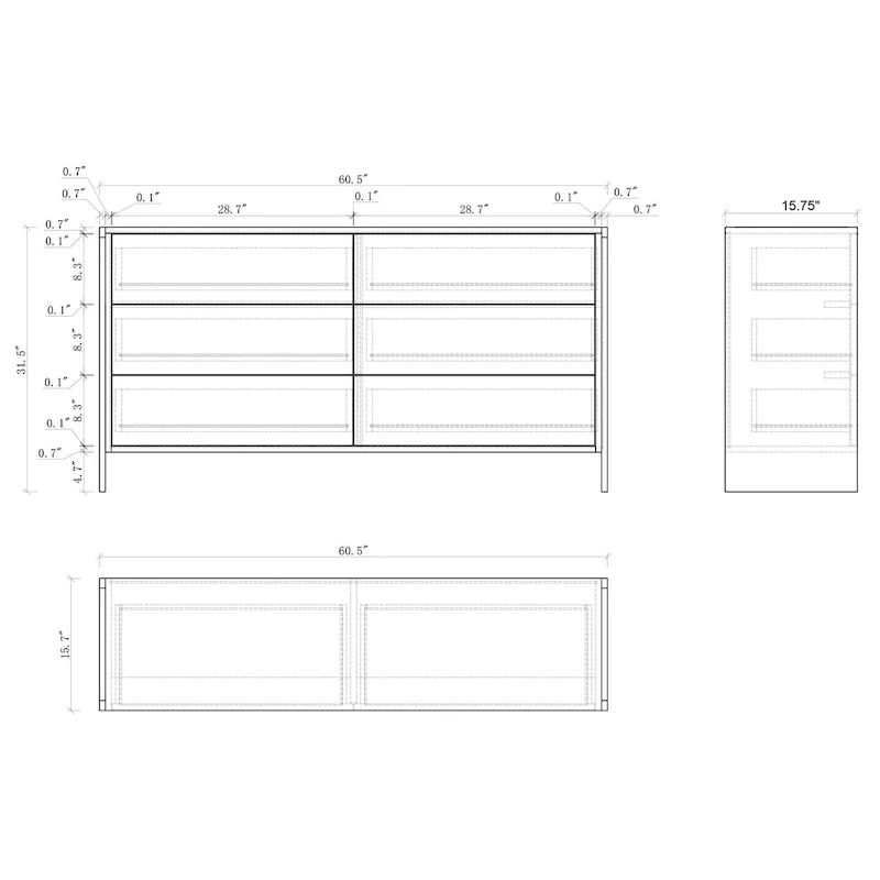 Somette Barry Upholstered Bedroom Set with Bed, Buffet & Lamp Table