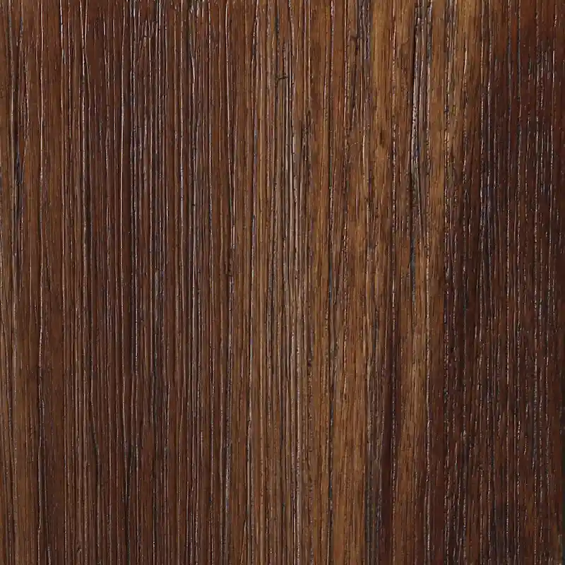 Mid-Century Rubberwood Dining Chair with Faux Leather Seat – Chestnut Wire-Brush