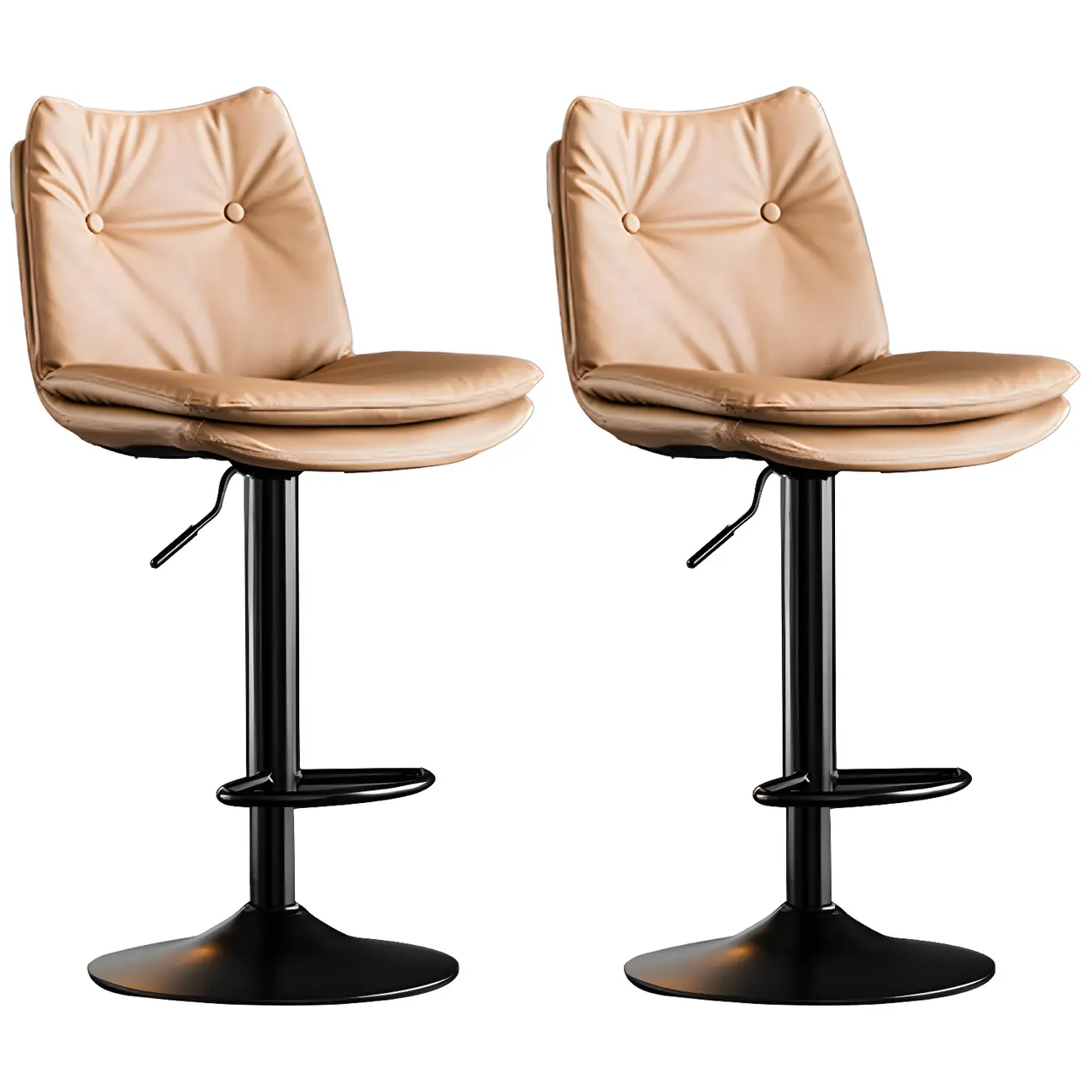 Modern Adjustable Leather Swivel Bar Stools
