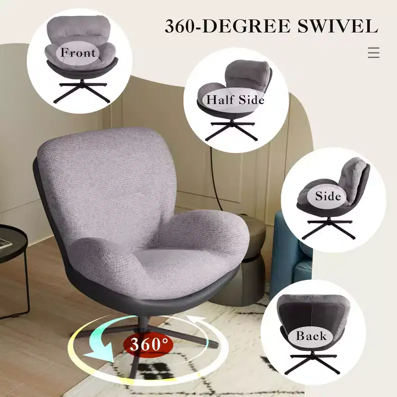 Christopher Knight Home Alger Modern Chenille and Faux Leather Upholstered Swivel Chair