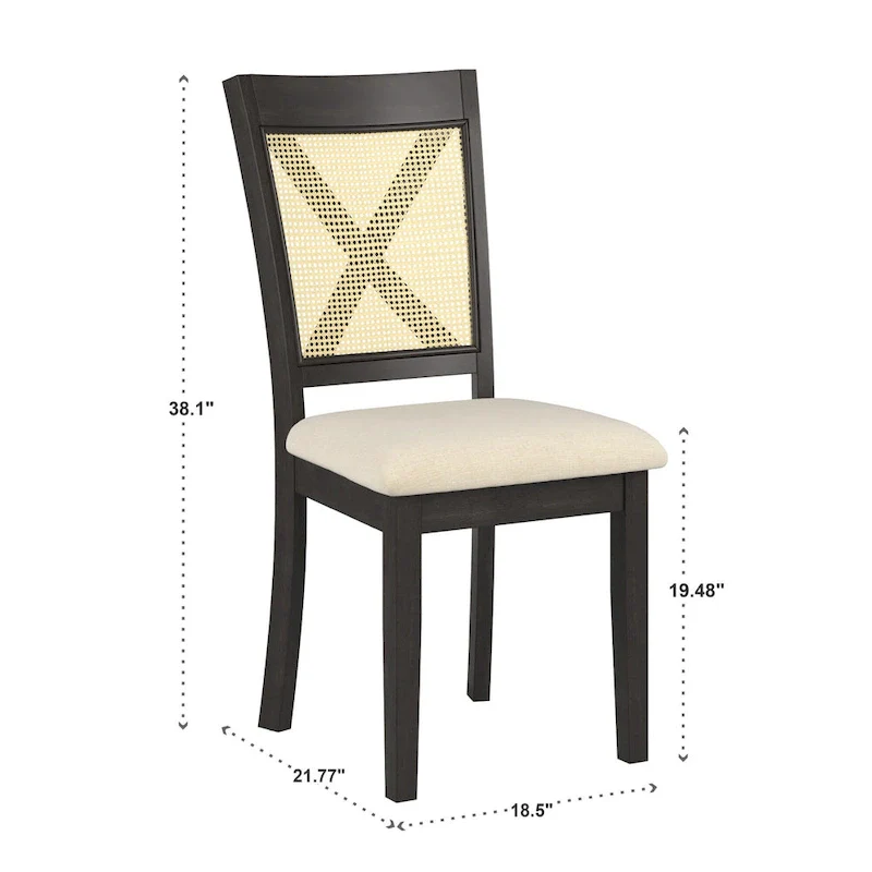 Plaga X-Back Cane Accent Dining Chair (Set of 2) by  - Dining Chair