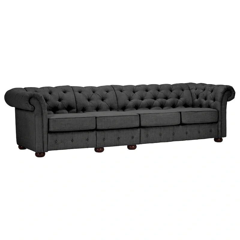 Knightsbridge Grey Extra Long Chesterfield Sofa by iNSPIRE Q Artisan