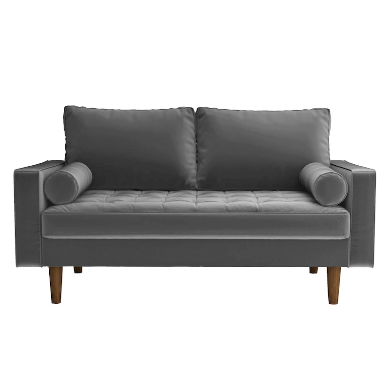 Luis Mid-century Modern Tufted Velvet Loveseat - N/A