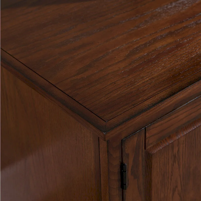 Leick Home 80360 Burnished Oak Leaded Glass TV Stand